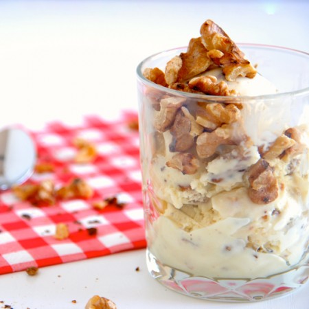 Eggless Ice Cream with Maple and Walnuts