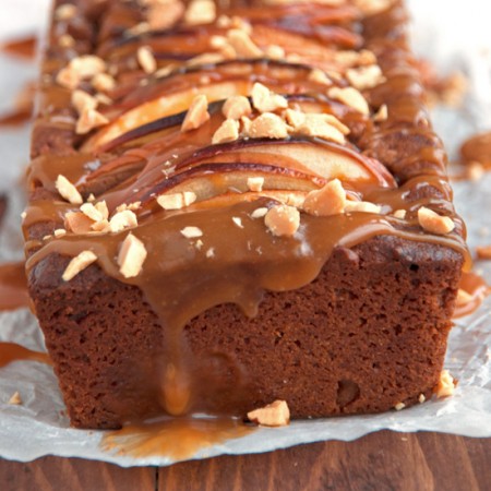 Caramel Apple Peanut Butter Loaf Cake for Sally of Sally’s Baking Addiction