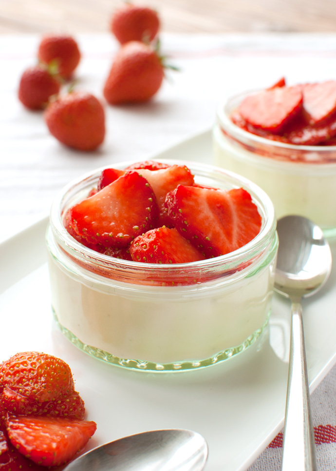 Buttermilk Panna Cotta with Macerated Strawberries