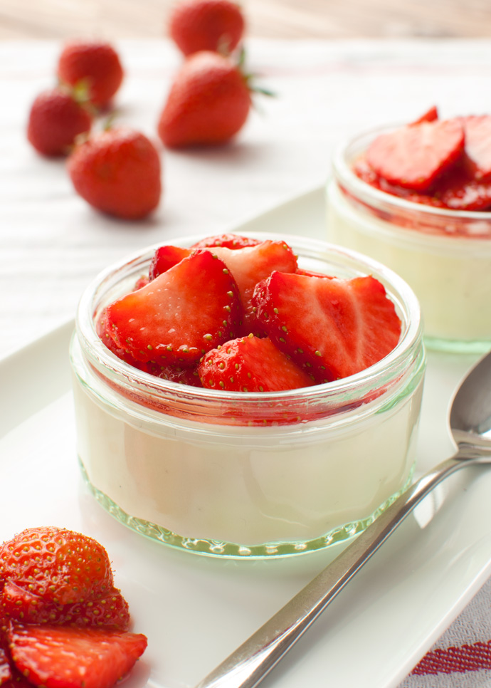 Buttermilk Panna Cotta with Macerated Strawberries