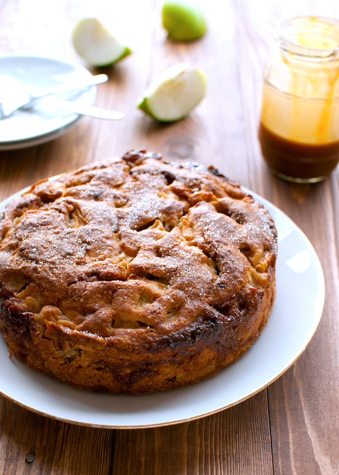 Easy Caramel Apple Cake - The Tough Cookie