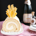 Champagne Cake Roll with Champagne Buttercream and White Chocolate