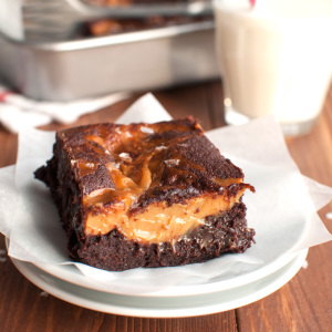 Salted Dulce de Leche Brownies Featured