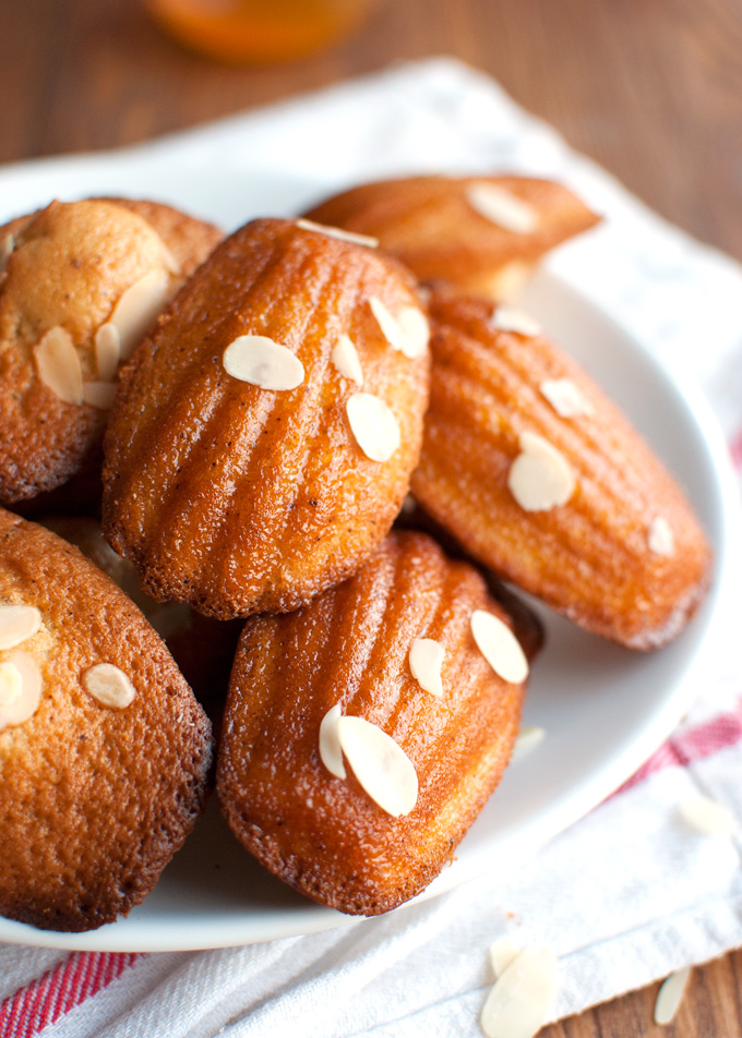 Madeleines with Almonds and Apricot Glaze