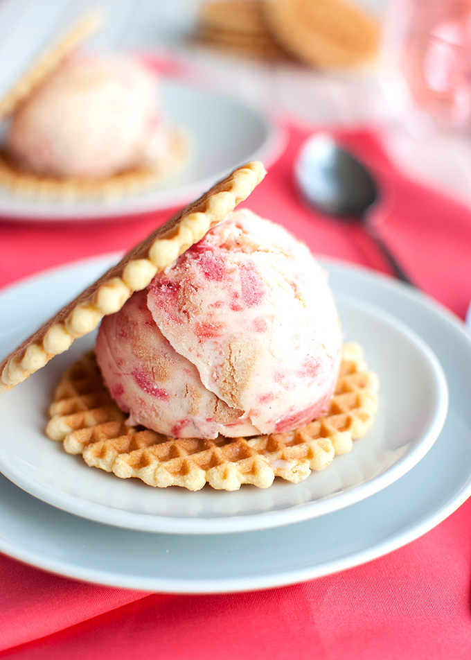 Vanilla Ice Cream with Rhubarb and Cookies Rhubarb and Cookie Swirl Ice Cream