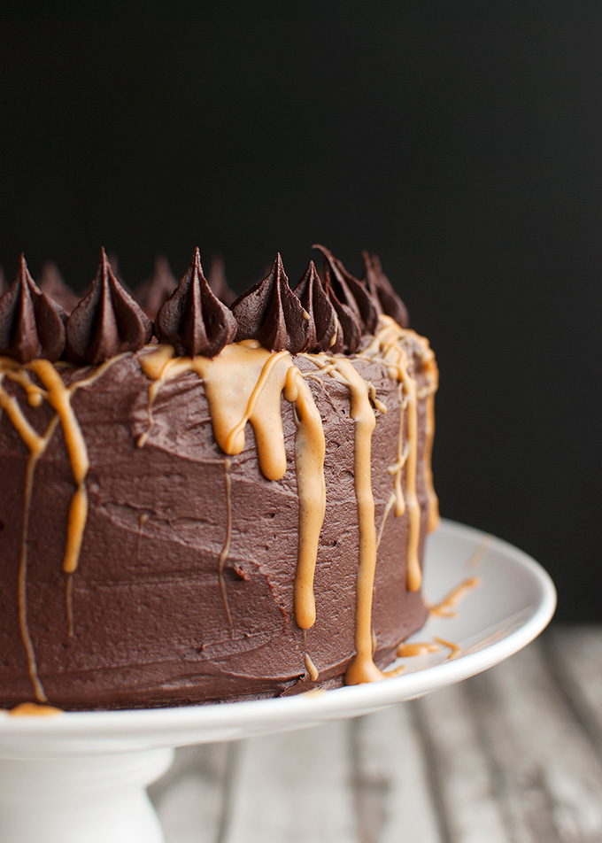The Tough Cookie | Peanut Butter Cake with Dark Chocolate Frosting | thetoughcookie.com