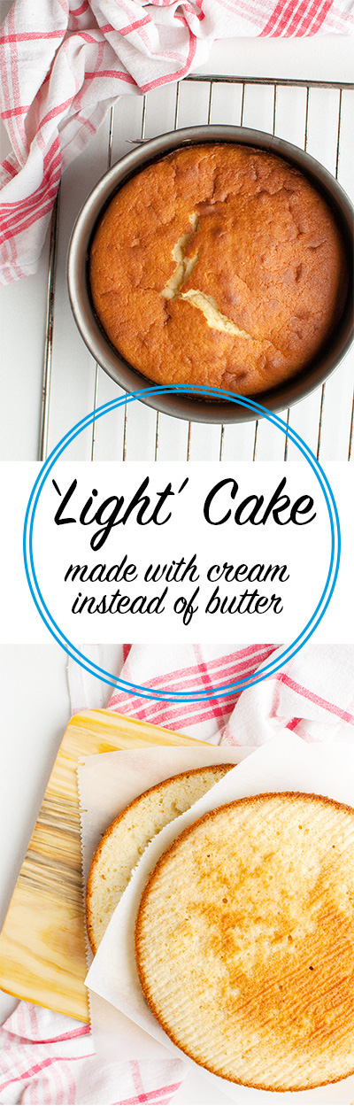 Cake Made with Cream Instead of Butter - this cake is not only 'lighter' than the average yellow cake, it's also JUST as delicious! | thetoughcookie.com