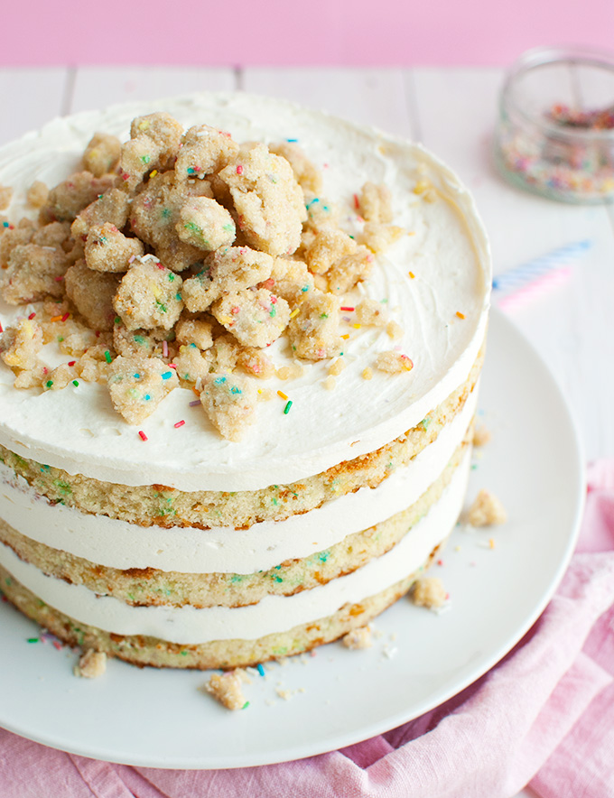 Momofuku Birthday Cake - I adapted the original recipe for Momofuku Milk Bar's famous Birthday Cake to make it a little bigger. Because bigger is better when it comes to cake! | thetoughcookie.com